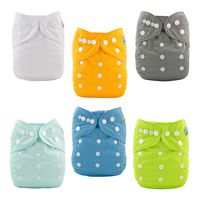ALVABABY Baby Cloth Diapers One Size Adjustable Washable Reusable for Baby Girls and Boys 6 Pack with 12 Inserts 6BM98