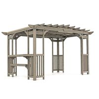 Yardistry YM11783 Pergola with Sunshade and bar, Grey