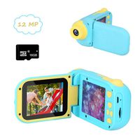 Cocopa Kids Camera Digital Camera for Girls Rechargeable 1080P 12MP Toy Camera for Boys Video Recorder 16 GB Card Included Gifts for Boys Girls Toddlers (Blue)