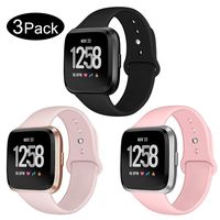 Kmasic Sport Band Compatible Versa/Versa Lite Edition 3 Pack, Soft Silicone Strap Replacement Wristband Compatible Versa Smart Fitness Watch, Large Small