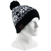 Bluetooth Beanie Hat, Flashmen 2019 Upgraded Wireless Bluetooth 5.0 Beanie Hat with Headphones Headset Earphone Knitted Beanie with Stereo Speakers and Mic for Women Men (Snowflake-SK-H009B)