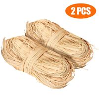 100g Natural Raffia, Raffia Ribbon Perfect for Crafts Weaving or Bouquets Decoration, Total 2 x 50g