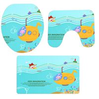 Christmas Winter Pgojuni Bathroom Non-Slip Pedestal Rug + Lid Toilet Cover + Bath Mat Set 3PCS (F)