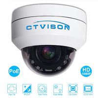CTVISON PoE PTZ Camera HD1080p Auto-Focus 2.5'' Mini Dome Security IP Camera 4X Optical Zoom(2.8-12mm) IR Night Vision Pan Tilt Zoom Security Dome CCTV Camera for Ceiling Installation
