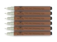 Fine Tip Inking Sepia Pens For Drawing Archival Ink Pen Multiliner Fineliner Brown Sketching Pens for Illustration Manga Writing