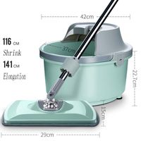 SHPING Mops Rotating mop, 360 degree free rotation, mop and bucket set, hand wash free, with microfiber mop head, can clean all types of floor (Size : B)