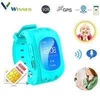 Waterproof Kids Smart Watch by Winnes with GPS Tracker SIM Card Phone Watch Anti-Lost Alarm Function Gift for Boys and Girls (Blue)