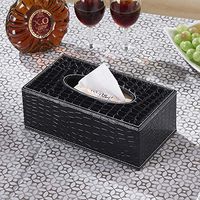 T-ZJHC Tissue Box Living Room Dining Room Tray Creative Home Simple and Lovely, Black Large