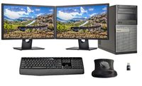 Dell Optiplex 9020 Tower PC Bundle Including, Intel i7, 16GB RAM, 500GB SSD, 2 x Dell FHD 24" Monitors, AMD Radeon R5 430 2GB Graphics, WiFi, Win 10 Pro (Renewed)