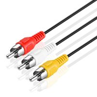 TNP 3 RCA Cable (25 FT) - 3RCA AV RCA Composite Video + 2RCA Stereo Audio M/M Male to Male Dual Shielded RCA Connector Plug Jack Wire Cord
