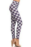 S639-EXTRAPLUS Plaid Culture Print Fashion Leggings, Extra Plus