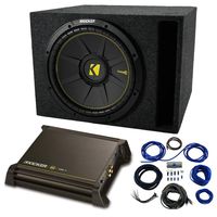Single 12" Kicker CompC Sub Package with Kicker 11DX250.1 Refurbished Amp & Vented Enclosure