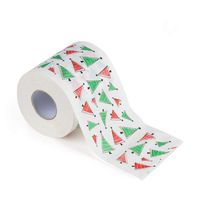 Toilet Roll Paper Towel Santa Claus Christmas Supplies Xmas Decor Tissue Bath Roll Toilet Paper Christmas Print Soft Funny Christmas Bathroom Washroom Decor (C 1Pc)