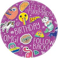 Amscan 541976 Selfie Celebration Round Plates Party Supplies, 7", Multicolor