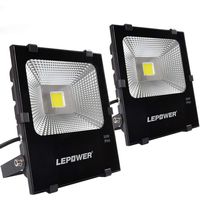 LEPOWER 50W LED Flood Light 2 Pack, Super Bright Outdoor Work Light with Plug, 250W Halogen Bulb Equivalent, IP66 Waterproof, 4000lm, 6000K, Outdoor Led Lights (White Light)