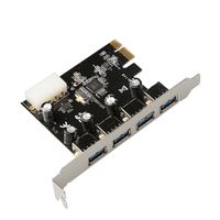 USB3.0 PCIe 4 Port Card.USB 3.0 to PCI Express Card Expansion card,5Gbps PCIe Hub Controller Adapter Rosewill RC-508 PCIE Card