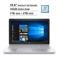 2019 HP Pavilion 15.6 Inch FHD Laptop (8th Gen Intel Quad Core i7-8550U up to 4.0GHz, 16GB DDR4 RAM, 1TB SSD (Boot) + 2TB HDD, NVIDIA GeForce 940MX 4GB, Backlit Keyboard, Bluetooth, Windows 10)