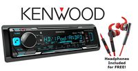 Kenwood KMM-BT522HD Media Receiver with Bluetooth + Sport Headphones Included