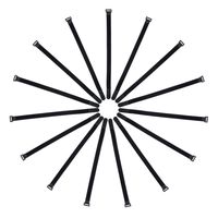 Patu Double Sided Hook with Writable Labels Cinch Straps - 15 Pcs 20 x 1 Inch Multi-Purpose Reusable Cord Management Wire Organizer Fastening Cable Ties, Black