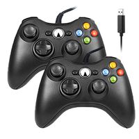 Reiso Xbox 360 Controller, 7.2 ft USB Wired Controller Gamepad Compatible with Microsoft Xbox 360 & Slim 360 PC Windows (Black 2 Packs)
