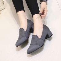 Hemlock Women Office Wedges Shoes Mid Heel Sandals Shoes Dress Shoes Pointed Toe Slip On Shoes (US:7, Grey)