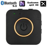 Bluetooth 5.0 Transmitter and Receiver, Mini 2-in-1 Wireless 3.5mm Audio Adapter for TV/Car Sound Home Stereo System (aptX HD and aptX LL)