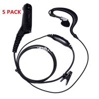 Klykon Motorola Xpr 6550 Earpiece,G Shape Surveillance Ear Piece Headset with Ptt Mic for Motorola 2 Way Radio Walkie Talkie XPR 7550 XPR 6350 XPR 7350 7550e 7580e(5PACK)