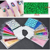 Putars Portable Multifunction 50PCS Foils Finger DIY Nail Art Sticker Decal Water Transfer Stickers Tips Decor