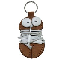 Leather Key Chain & Headphone Wrap Handmade by Hide & Drink :: Toffee Suede