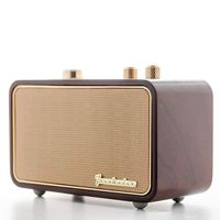 Retro Bluetooth Speaker for Home Indoor, Trenbader.com Vintage Radio Wooden Vintage Style, Rechargeable Portable Speaker, Customizable Christmas Souvenir for Father Elder Old People, Mic