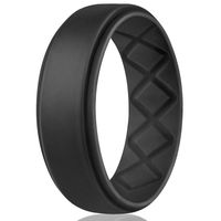 Egnaro Silicone Wedding Ring for Men, Breathable Mens' Rubber Wedding Bands, Size 8 9 10 11 12 13, for Crossfit Workout