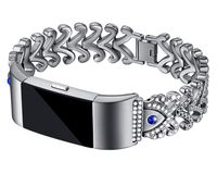 Kaleidoc Bands Compatible Fitbit Charge 2 - Metal Replacement Wristband with Premium Rhinestone Crystals, Adjustable Classy Bracelet Strap Compatible Fitbit Charge 2 Bands