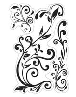 Inkadinkado Flower Flourishes Vines and Swirls Cling Rubber Stamp