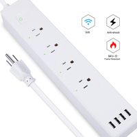 Smart Power Strip Wifi Surge Protector,Voice Control Compatible with Alexa Echo Dot Google Home Assistant IFTTT,Timer,Smart Life APP Remote 4 AC Outlet And 4 USB Ports 15A,No Hub Required