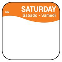DayMark Day of the Week 3/4" x 3/4" Removable Label, Saturday, Orange (2,000 Labels)