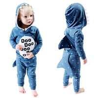 Autumn Winter Toddler Cartoon Hooded Sweatshirt, Baby Boys Girls Coat Tops Infant Kids Shark Print Cotton Warm Hoodie Outerwear Outfits (Blue, 2-3 Years)