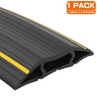 6.5Ft Floor Cord Protector-3 Cord Channels, Perfect for Office, Home, Workshop, Warehouse, Concert or Other Outdoors Surroundings 2m(Black)