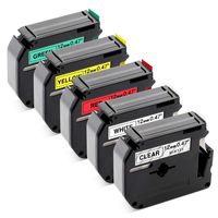 Compatible with Brother P-Touch M Label Tape MK231 MK131 MK431 MK631 MK731, Use for PT-90 PT-M95 PT-70BM PT-65 PT-45 Label Maker, 1/2 Inch x 26.2 Feet, 5-Pack