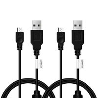 2 Pack 10ft PS4 Controller Charging Cable Sync Cord, Play and Charger Micro USB Cable for Playstation 4/ DualShock 4/ PS4 Slim/ PS4 Pro/Xbox One/Xbox One S/Xbox One Elite/Xbox One X Controllers