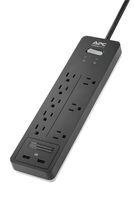 APC 8-Outlet Surge Protector Power Strip with USB Charging Ports, 2160 Joules, SurgeArrest Home/Office (PH8U2), Black