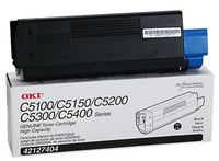 Okidata 42127404 C5100 C5150 C5200 C5300 C5400 C5510 Type C6 Toner Cartridge (Black) in Retail Packaging