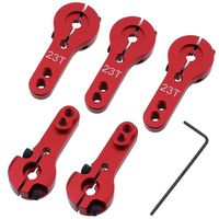 Hobbypark Aluminum Alloy Metal 23T Servo Horn Steering Arm for JR & KO (5-Pack) (Red)