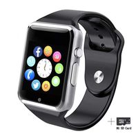 Smart Watches Bluetooth Smart Watch Fitzladd A1 Touch Screen Smart Wrist Watch Phone with SIM Card Slot Camera Pedometer Sport Tracker for iOS iPhone Android Samsung LG for Men Women Child (Silver)