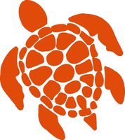 hBARSCI Sea Turtle Vinyl Decal - 5 Inches - for Cars, Trucks, Windows, Laptops, Tablets, Outdoor-Grade 2.5mil Thick Vinyl - Orange