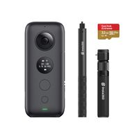 Insta360 ONE X Panoramic Sports Video Action Camera 5.7K 18MP Stabilization Real Time WiFi Transfer (with Built-in Memory Card & Bullet Time Bundle)