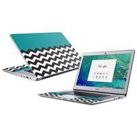 MightySkins Skin Compatible with Acer Chromebook 15" (2018) - Teal Chevron | Protective, Durable, and Unique Vinyl Decal wrap Cover | Easy to Apply, Remove, and Change Styles | Made in The USA