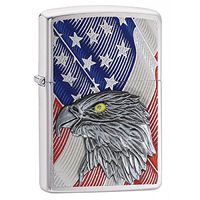 Zippo Personalized Message Engraved on Backside Customized American Flag Part2 Zippo Lighter Windproof Lighter (Style22)