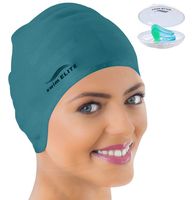 Swim Cap for Long Hair - Silicone Swimcap for Long Hair | Swimming Caps for Women & Men | Silicone Swim Caps for Long Hair - Bathing Cap to Keep Your Hair Dry (Green)