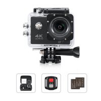 4K Action Camera, Yimaler HD 1080P WiFi Waterproof Mini Sport Cam 2 Inch LCD Screen 16MP Remote Control 100 Feet 170 Degree Wide Angle 2 Rechargeable 1050mAh Battery Free Travel Bag Black