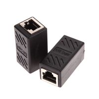 Huangou ❤ Female Network Jack ❤ 2 Pack RJ45 Coupler Ethernet Cable Extender Adapter Female to Female (Black, Free)